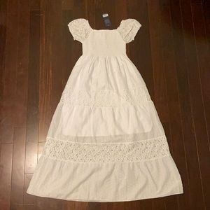Off the shoulder BoHo laced white dress